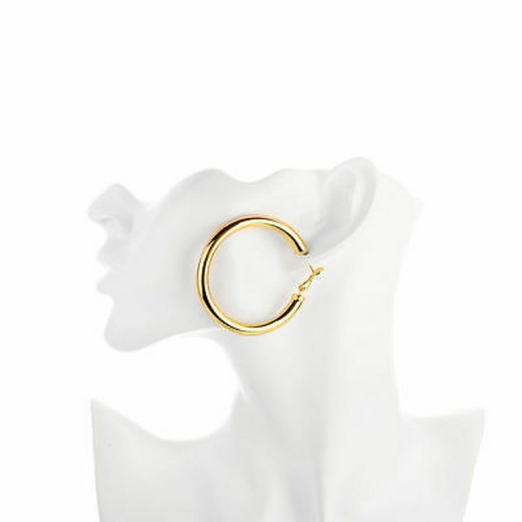 SOLD! FINAL SALE! Gold Hoops - Picture 3 of 5